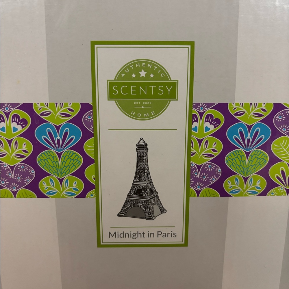 Scentsy Midnight in Paris Candle Holder - Purple and Green